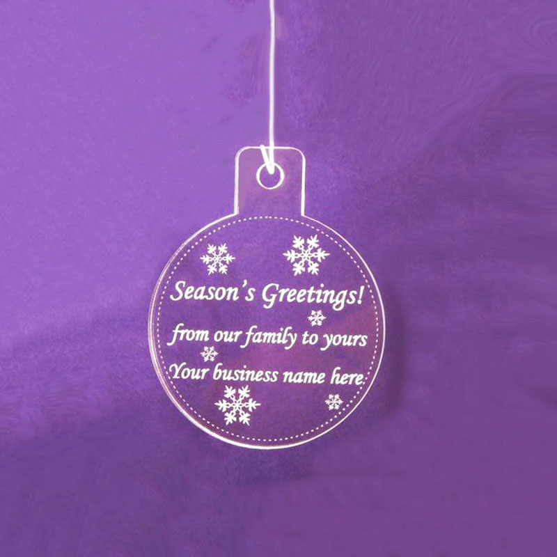 Wholesale clear acrylic ornaments, custom acrylic xmas decorations