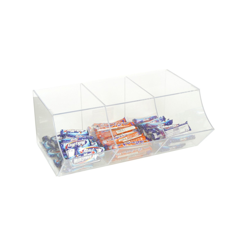 Wholesale candy acrylic box, supplier three compartments acrylic sweet dispenser
