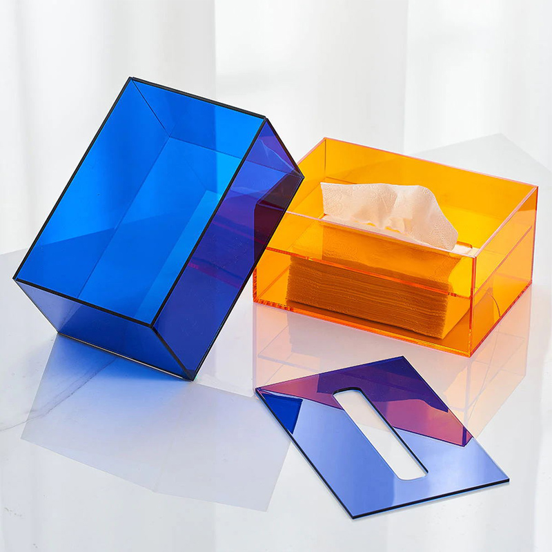 Wholesale acrylic napkin box, custom iridescent lcuite napkin box