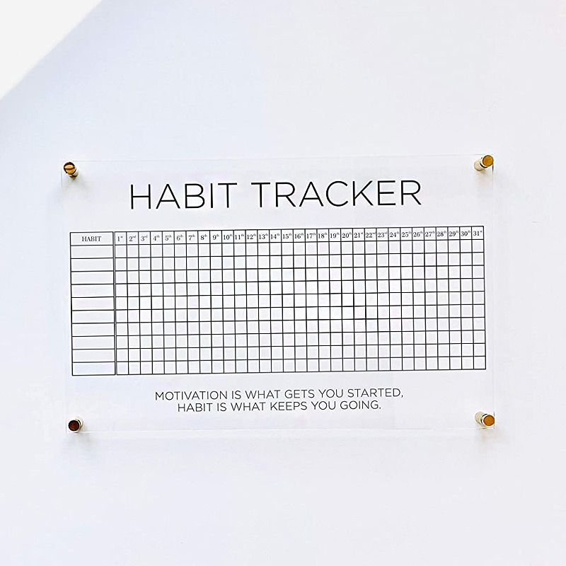 Acrylic habit tracker board supplier, wholesale acrylic wall calendar