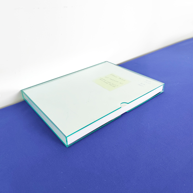 Glass green acrylic slipcase supplier, luicte book slipcase