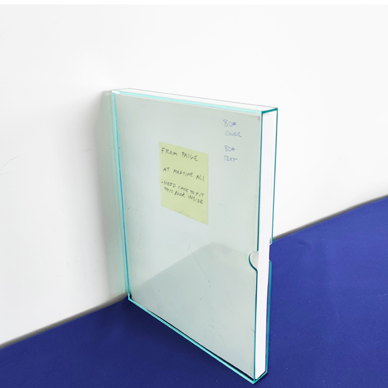 Glass green acrylic slipcase supplier, luicte book slipcase