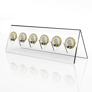 Clear acrylic coin stand, 6 coins acrylic display holder