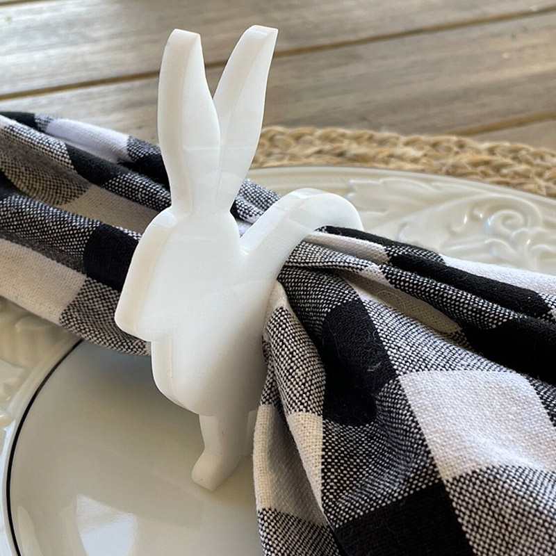 Bunny acrylic napkin ring, cute acrylic table decor