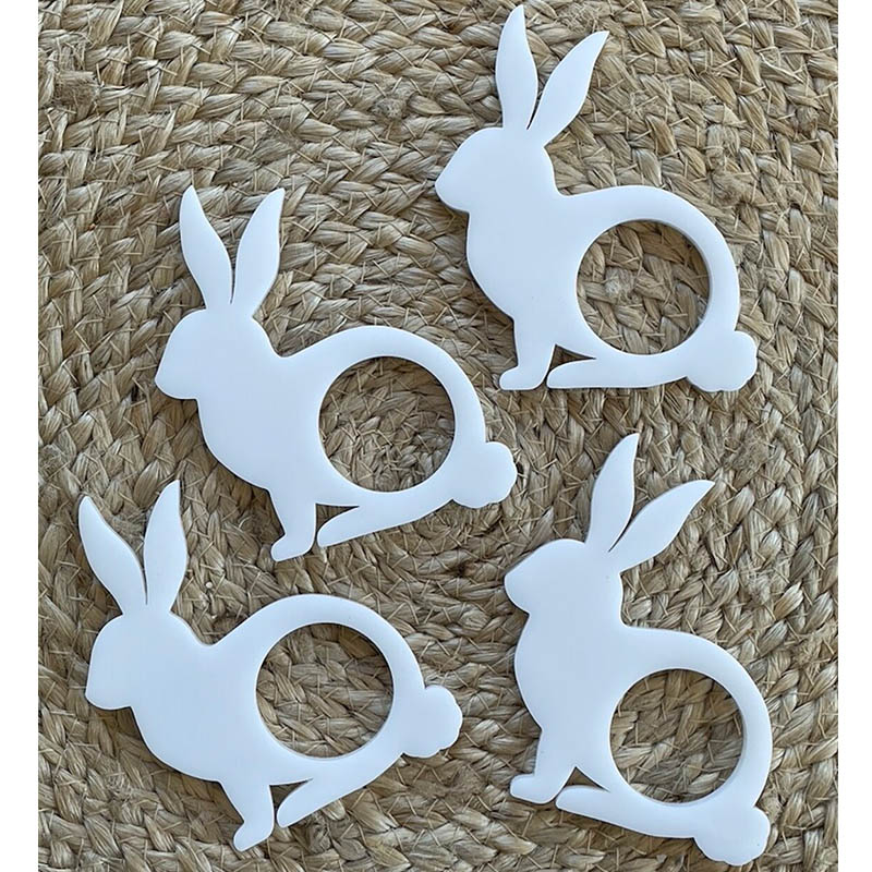 Bunny acrylic napkin ring, cute acrylic table decor