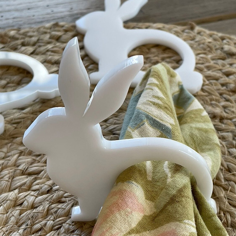 Bunny acrylic napkin ring, cute acrylic table decor