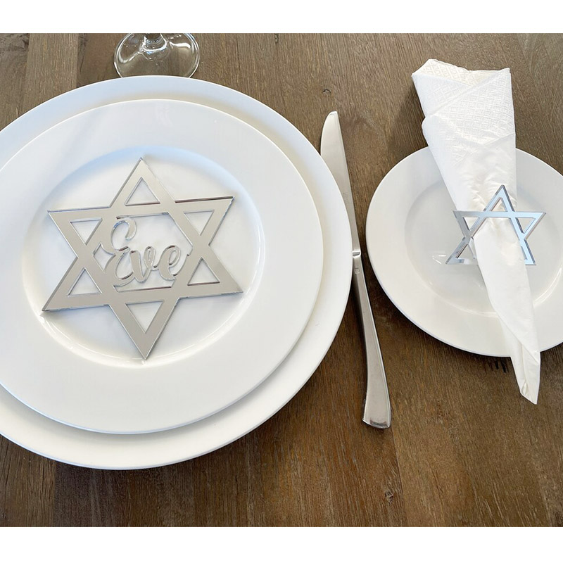 Star of David acrylic napkin ring, gold Passover acrylic napkin ring