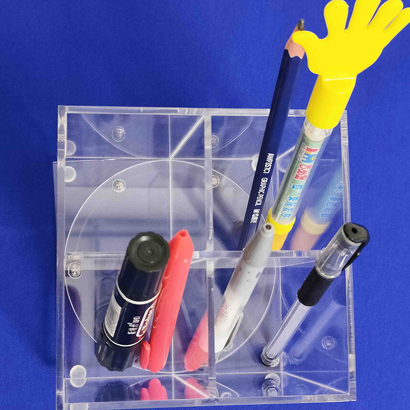 Rotatable acrylic pen holder, clear acrylic spinner pen holder