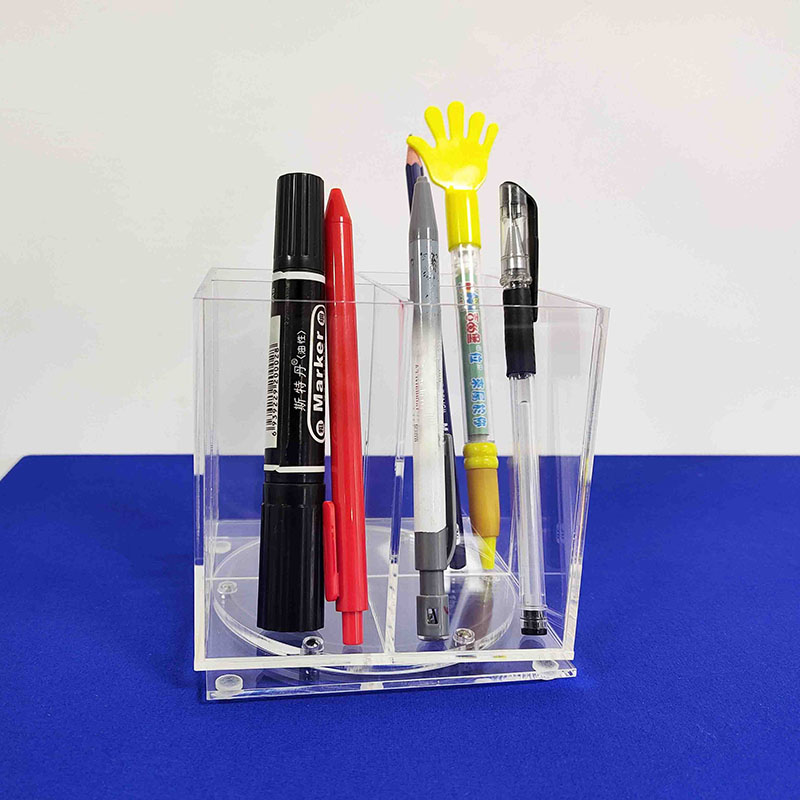 Rotatable acrylic pen holder, clear acrylic spinner pen holder