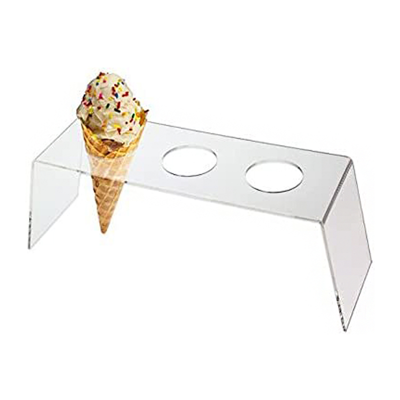 Acrylic cone holder, 3 holes acrylic ice cream cone stand