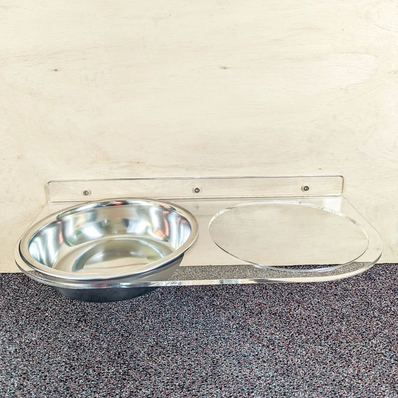 Custom acrylic pet bowl stand, wall acrylic pet feeder