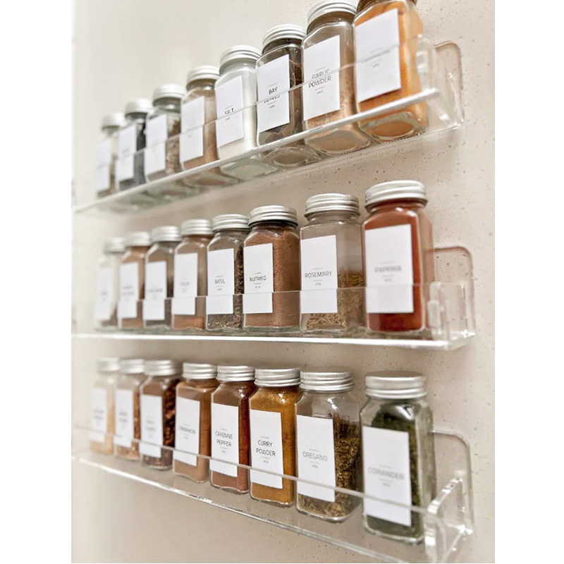 Clear acrylic floating shelf, wall acrylic jars shelves