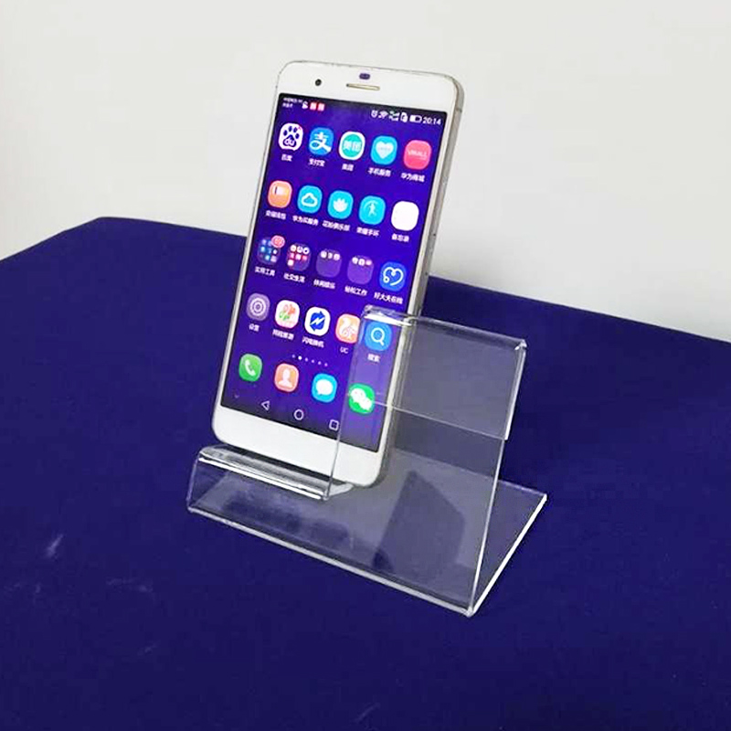 Acrylic phone stand with sign holder, perspex mobile phone display stand