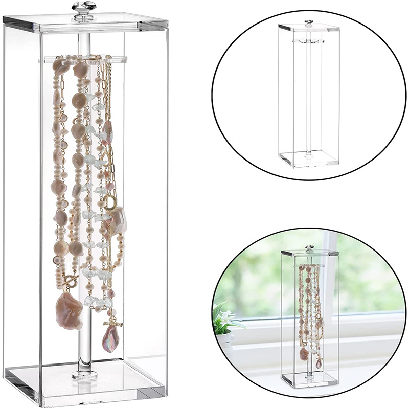 Acrylic necklace holder supplier, clear acrylic necklace jewelry display
