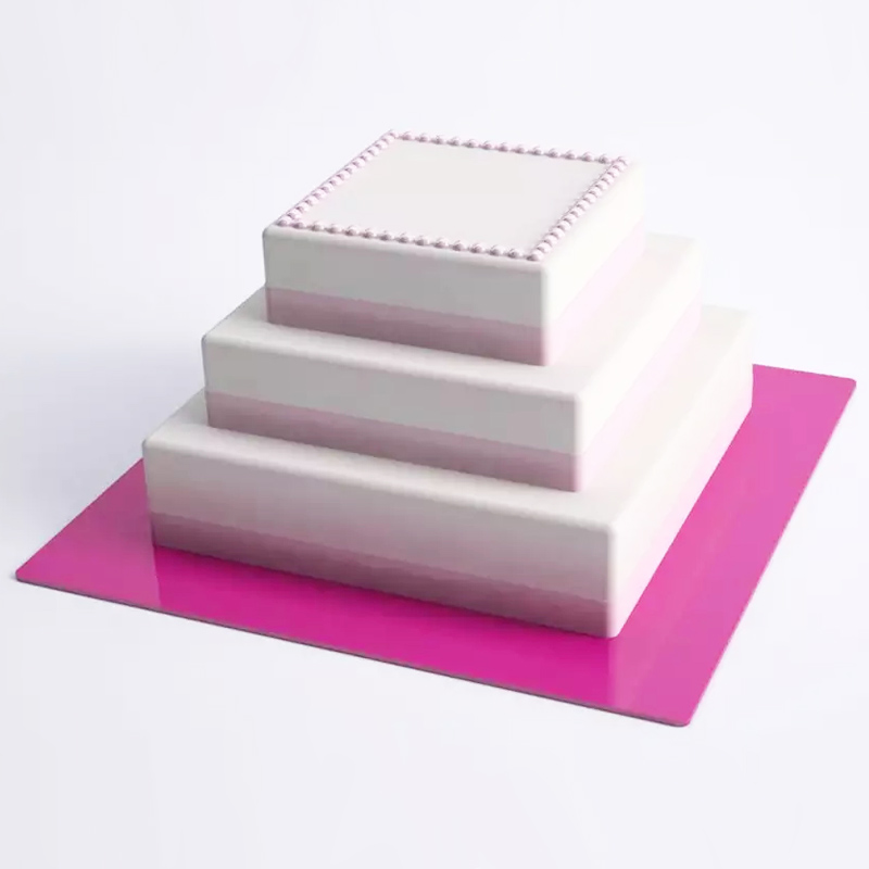 Square acrylic cake board, perspex cake disc