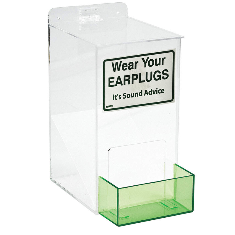 Wall mount clear acrylic earplugs dispenser, supply lucite earplug container