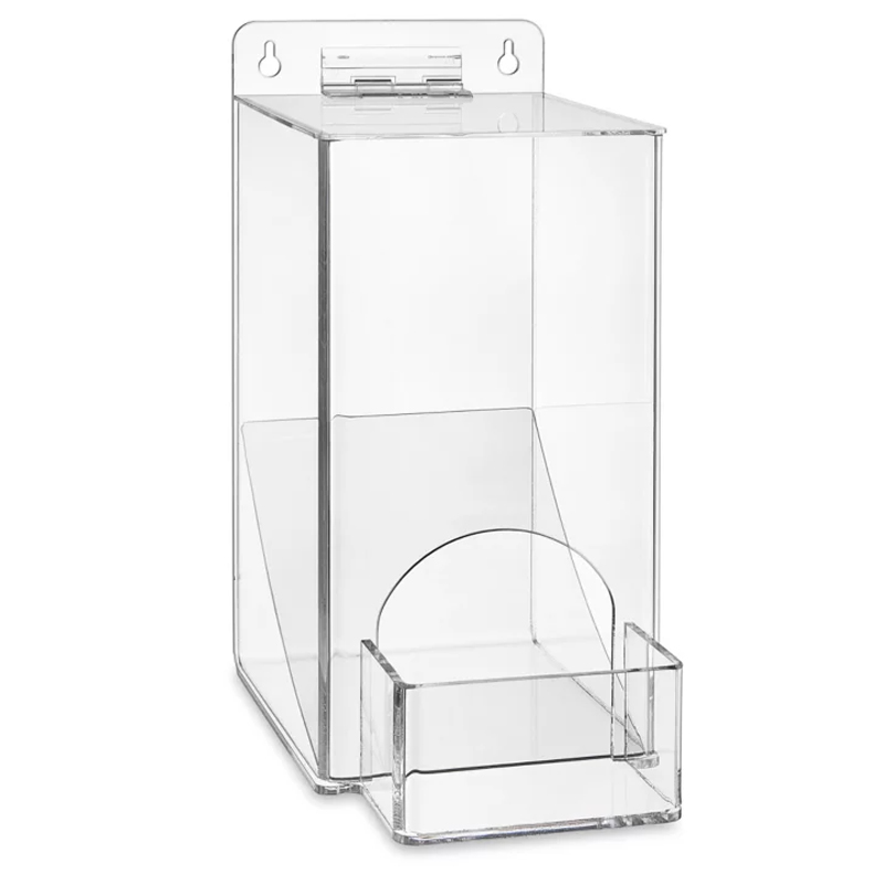 Wall mount clear acrylic earplugs dispenser, supply lucite earplug container