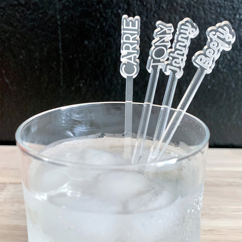 Printing acrylic drink stirrer, lucite swizzle stirrer stick