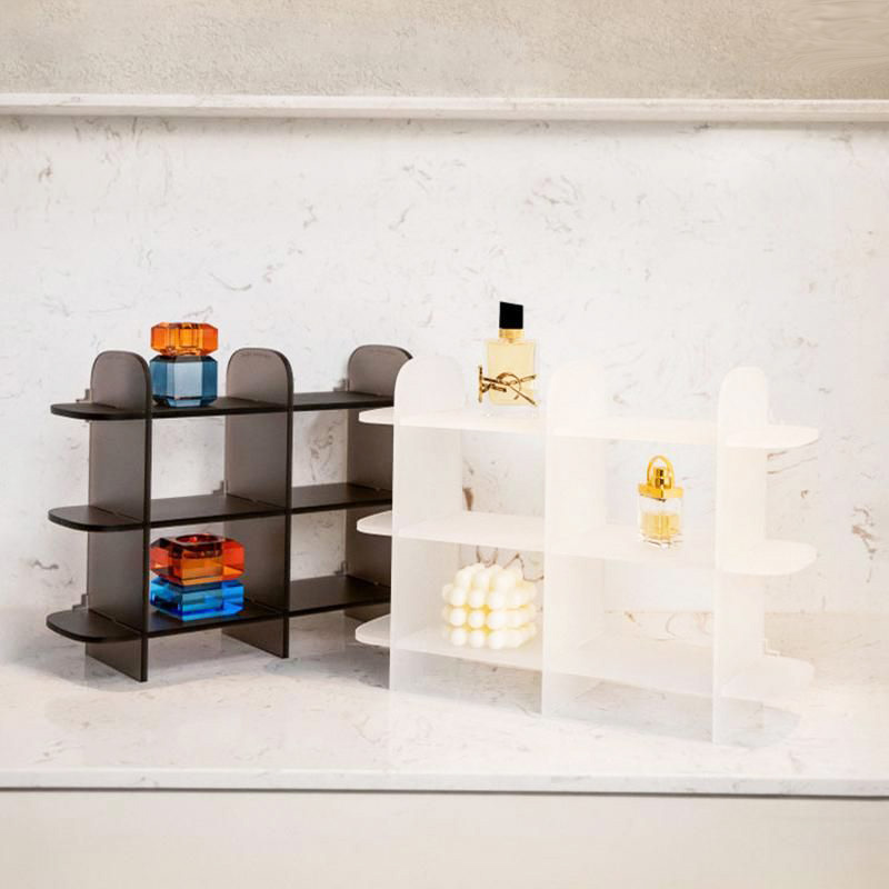 Detachable acrylic perfume stand factory, custom lucite perfume shelf