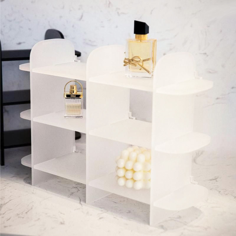 Detachable acrylic perfume stand factory, custom lucite perfume shelf