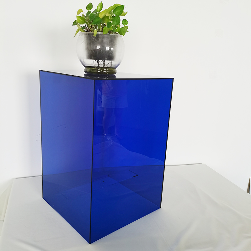 Wholesale blue acrylic plinth, plexiglass display pedestal