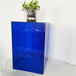 wholesale blue acrylic plinth, plexiglass display pedestal