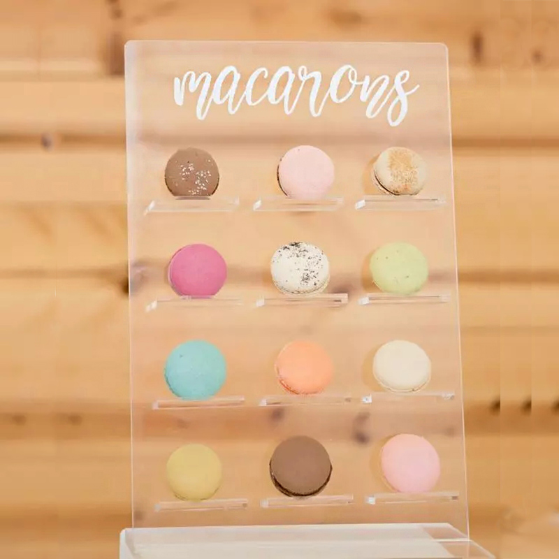 Countertop acrylic dessert wall, lucite Macaron display rack
