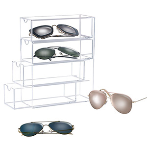 4 tiers acrylic sunglasses organize drawer, supply premium lucite sunglasses box