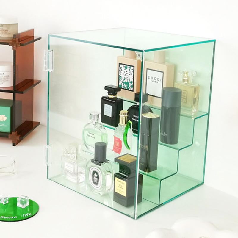 Wholesale acrylic perfume stand, light green lucite perfume organize