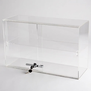 clear acrylic cabinet with lock, sliding door acrylic storage cabinet