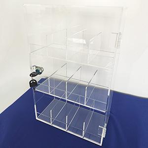 clear acrylic shelf with lock, wholesale lucite cabinet with lock