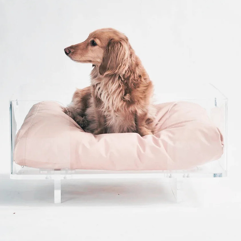 Wholesale acrylic dog bed, deluxe custom lucite pet bed