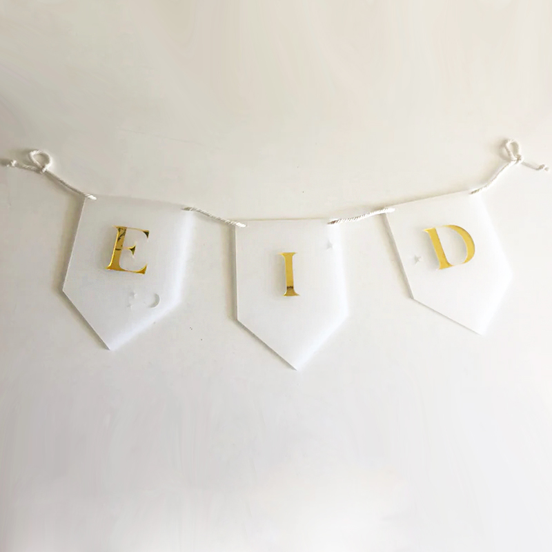 Eid acrylic bunting bannner, acrylic banner supplier