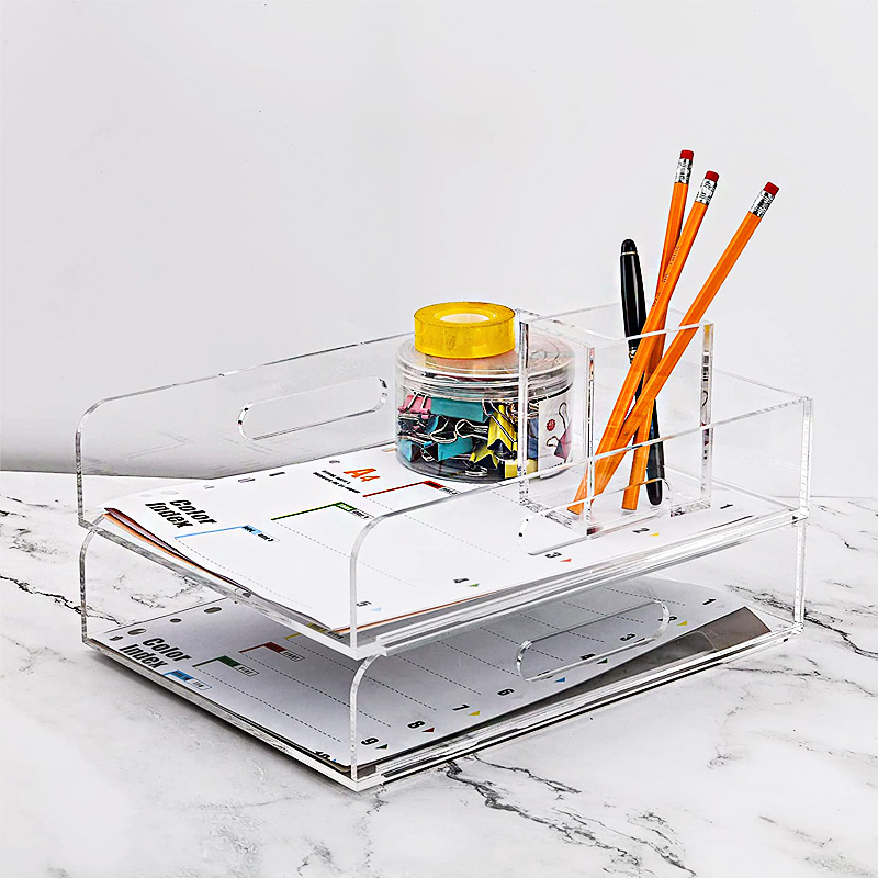 Stackable acrylic file tray, lucite file tray factory