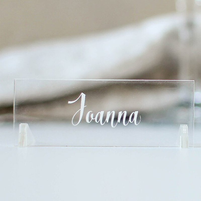 Acrylic name card holder factory, custom plexiglass place card