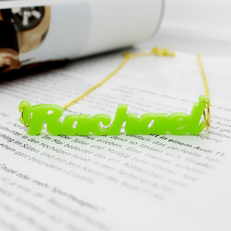 Acrylic necklace supplier, custom acrylic name necklace