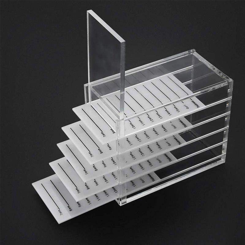 Acrylic eyelash storage box, 5 tiers lucite eyelash organizer