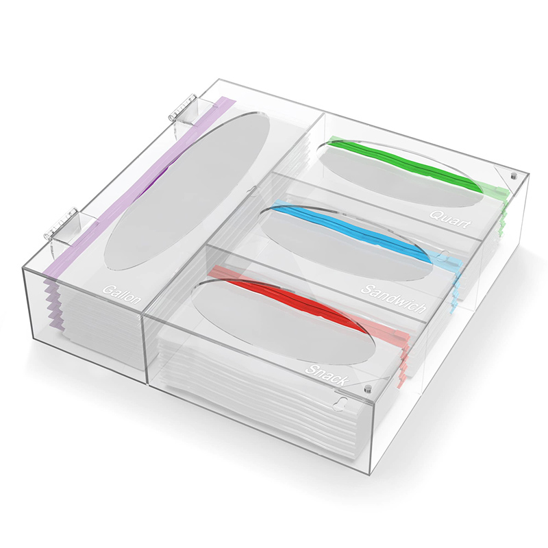 acrylic ziplock bag dispenser