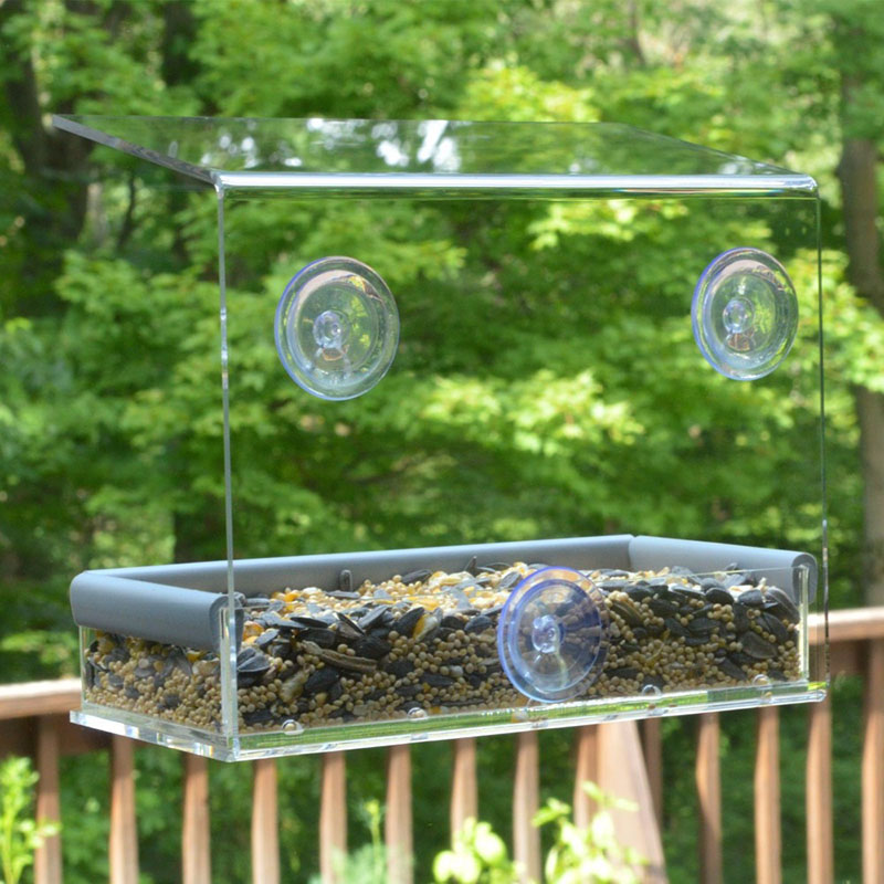 Wholesale acrylic bird feeder, wall acrylic bird bowl factory