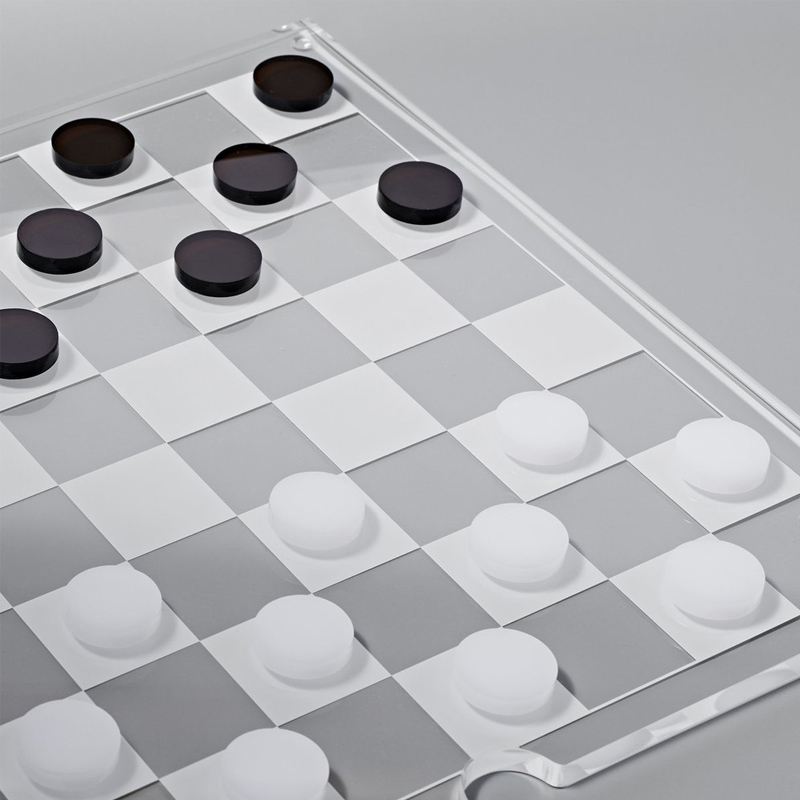 Wholesale acrylic checker set, custom lucite game set