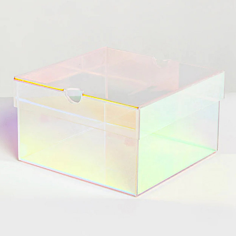 Iridescent acrylic keepsake box, wholesale lucite gift box