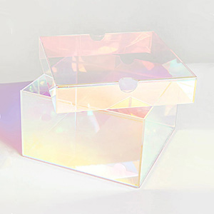 iridescent acrylic keepsake box, wholesale lucite gift box