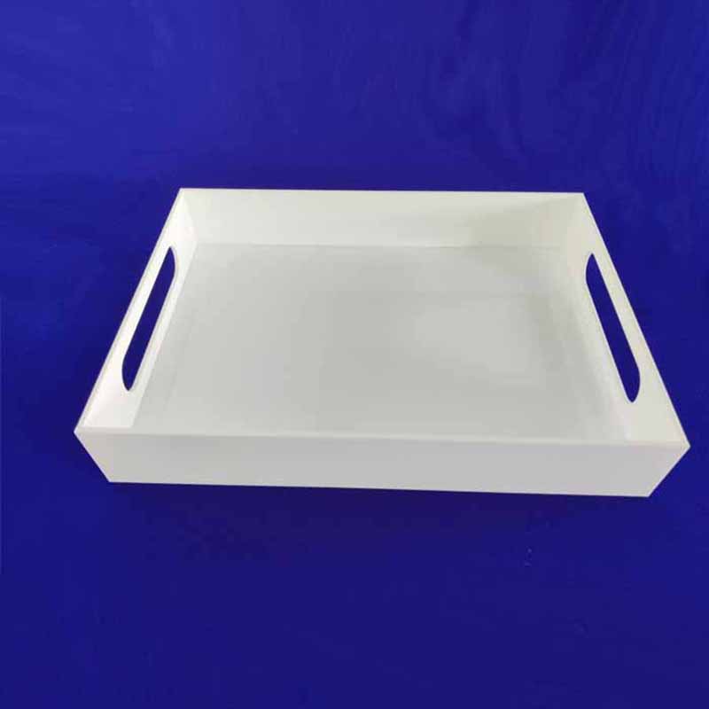 Milky white acrylic tray factory, supply plexiglass tray