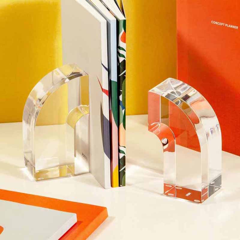 Wholesale lucite block bookends, acrylic bookends factory