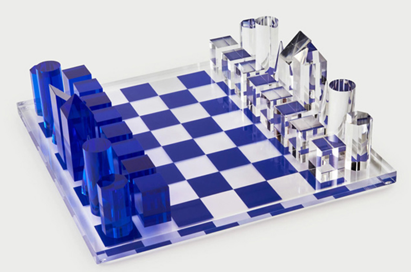 blue acrylic chess board factory