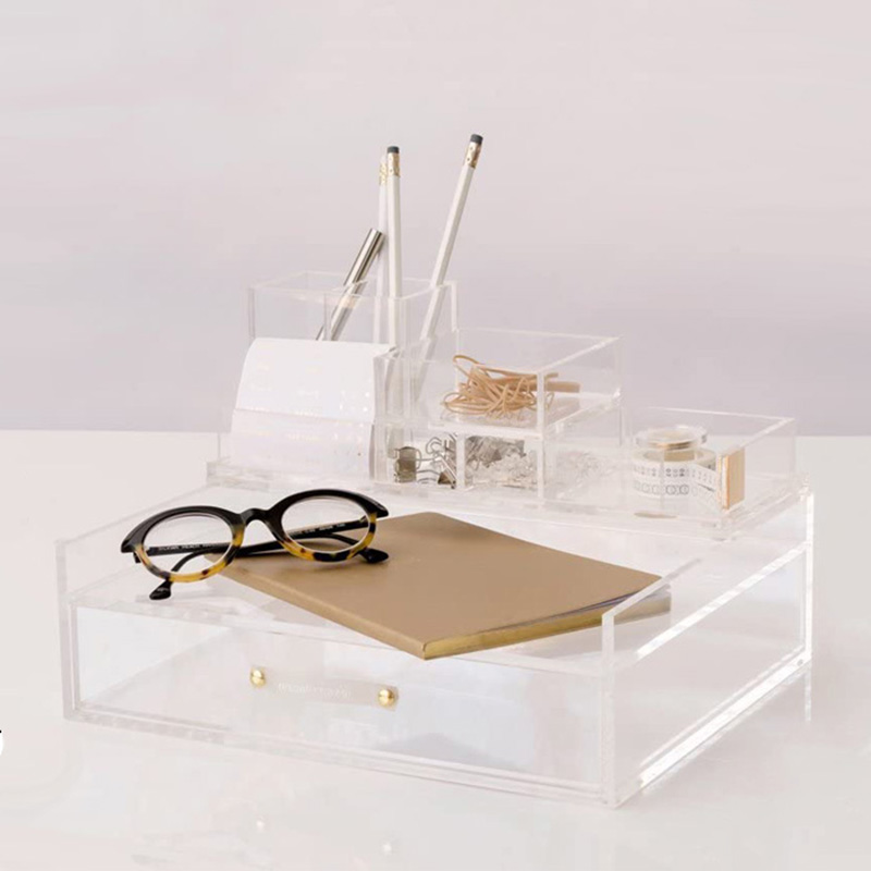 Acrylic drawer box supplier, acrylic desk organizer manufacturing