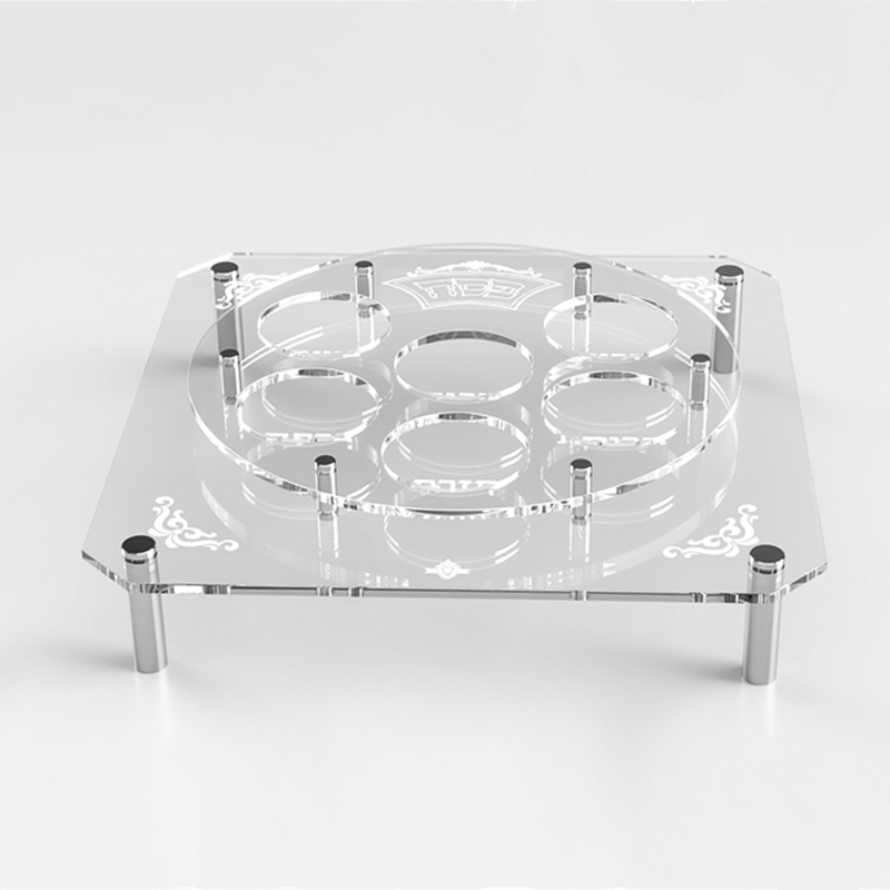 Wholesale acrylic seder tray with standoff, Jewish perspex plate tray company