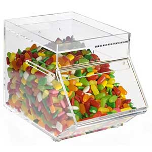 sliding door perspex sweet box wholesaler, custom acrylic candy holder