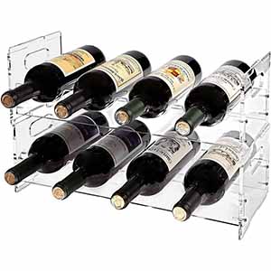 wholesale acrylic wine rack, 2 tiers lucite wine bottle holder