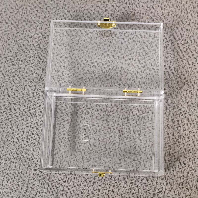 Gold buckle acrylic ring box factory, supply lucite ring display